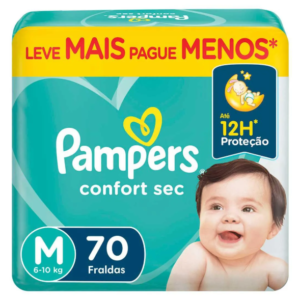 Fralda Pampers Confort Sec M 70 Unidades