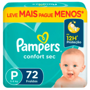 Fralda Pampers Confort Sec P 72 Unidades